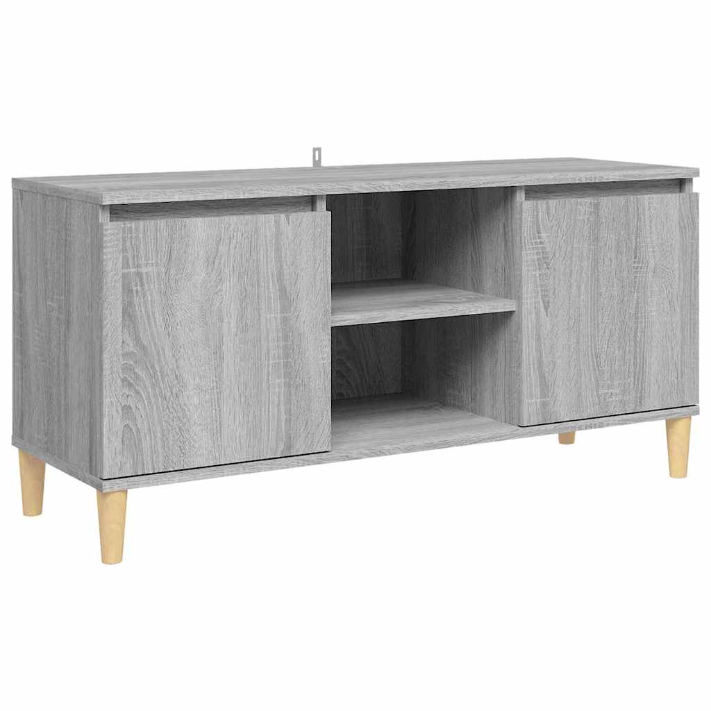 Szürke sonoma színű TV-szekrény tömör falábakkal 103,5x35x50 cm 2