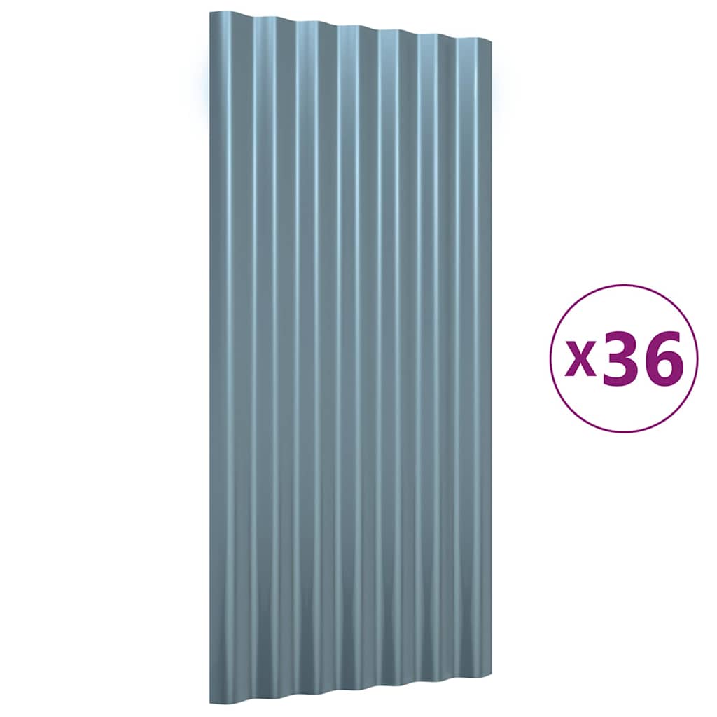 36 db szürke horganyzott acél tetőpanel 80x36 cm 2