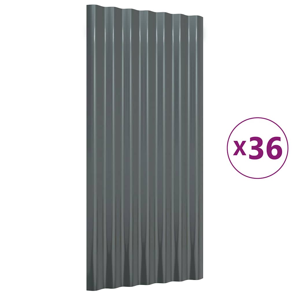 36 db antracitszürke horganyzott acél tetőpanel 80x36 cm 2