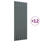 12 db antracitszürke horganyzott acél tetőpanel 100 x 36 cm 2