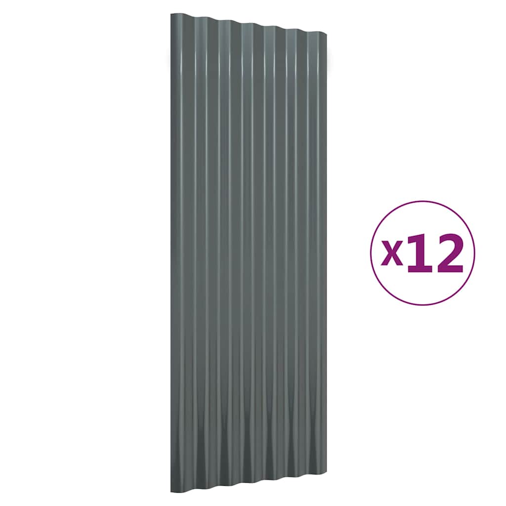 12 db antracitszürke horganyzott acél tetőpanel 100 x 36 cm 2
