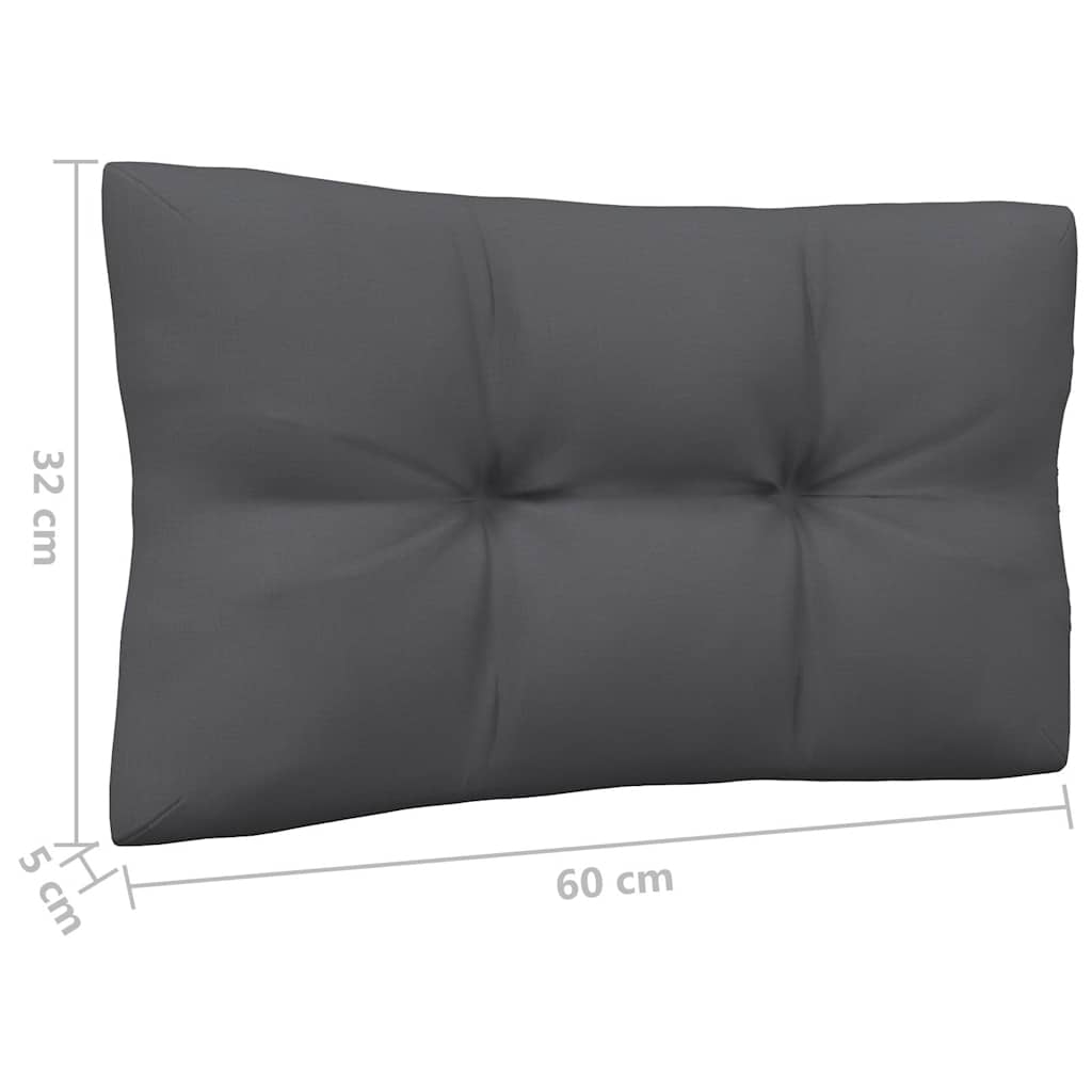 3 részes fenyőfa kerti ülőgarnitúra antracitszürke párnákkal 9