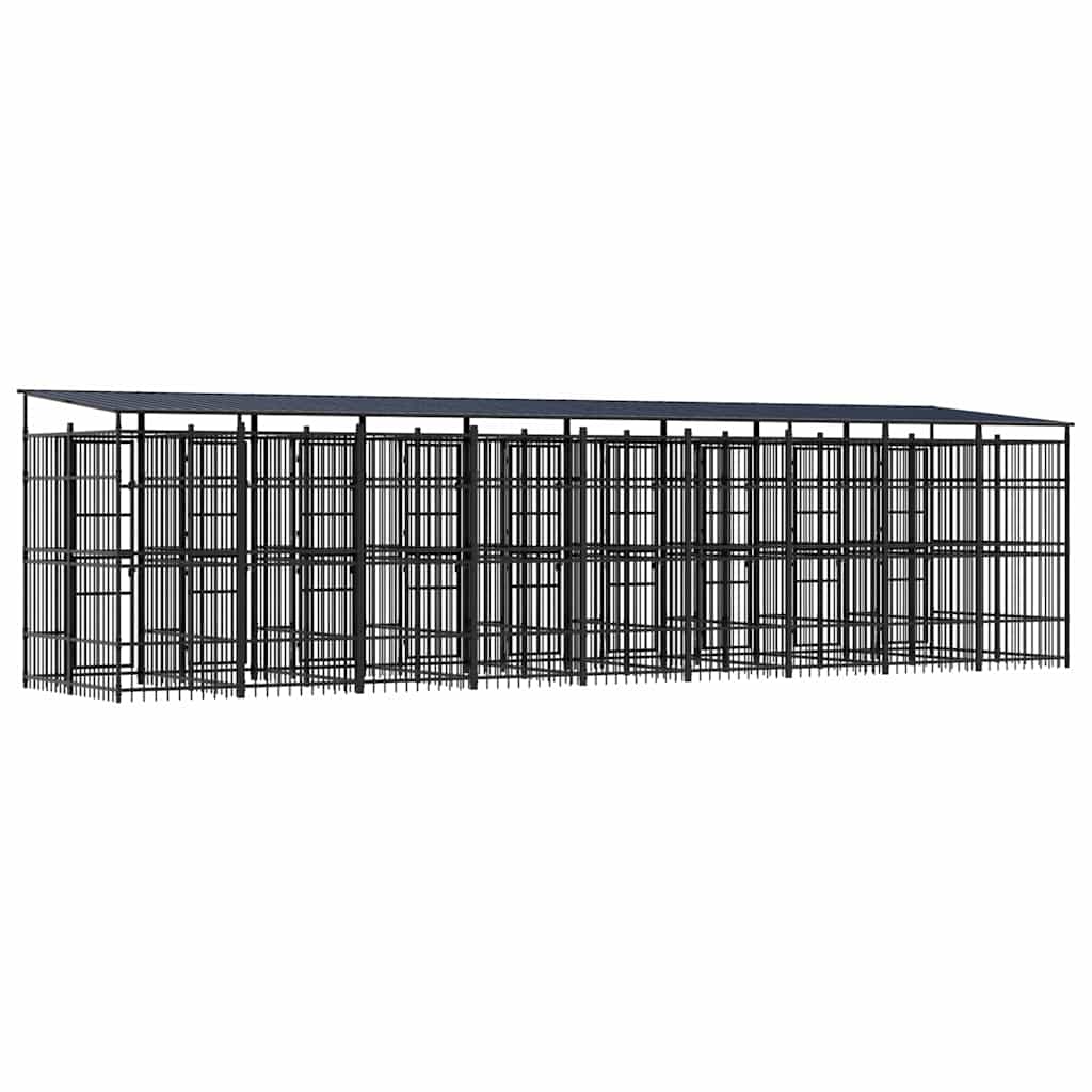 Acél kültéri kutyakennel tetővel 16,59 m² 7