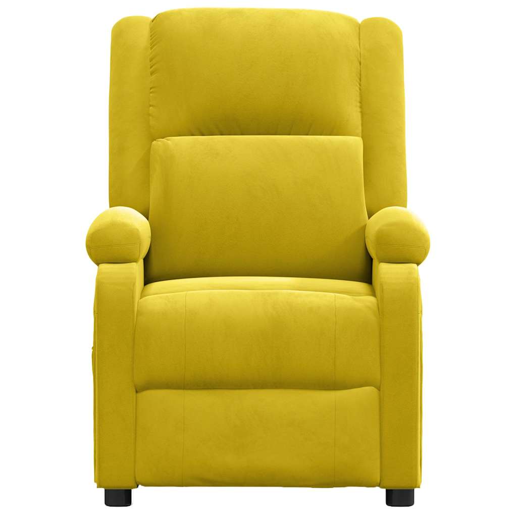 Sárga bársony dönthető fotel 3