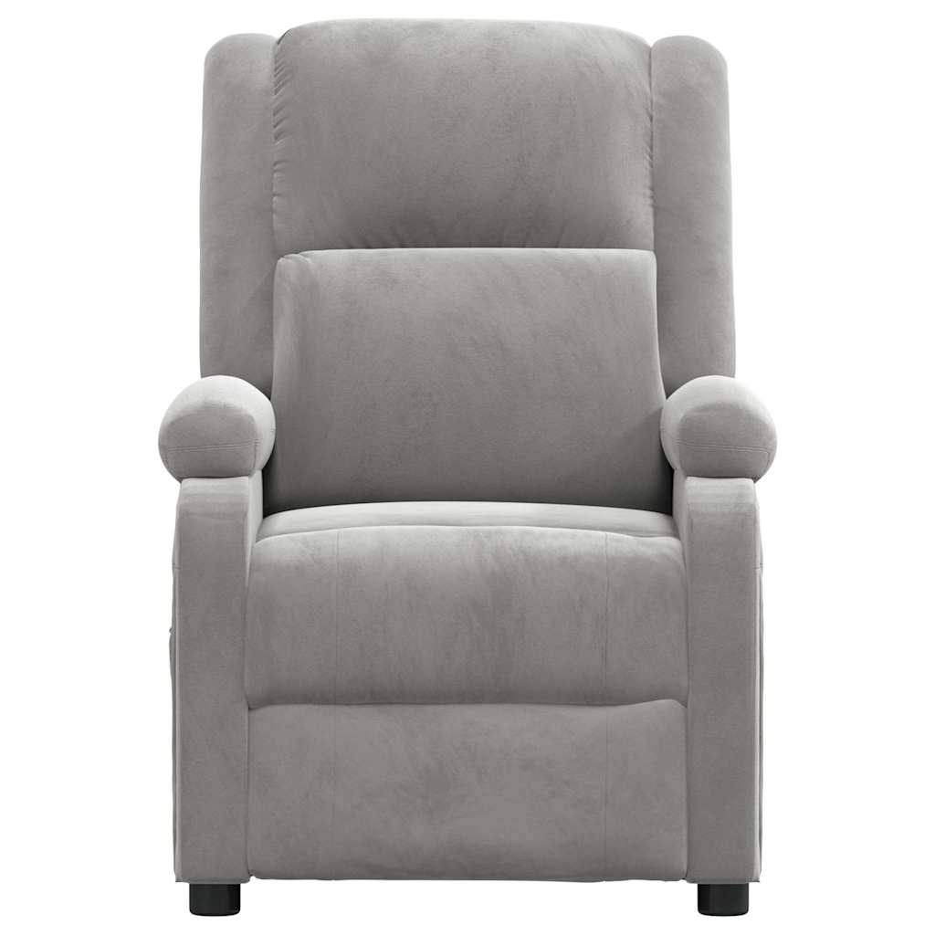Világosszürke bársony masszázsfotel 3