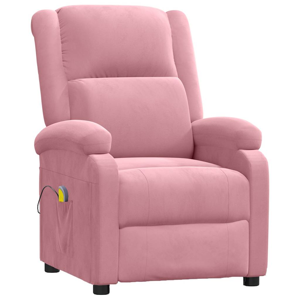 Rózsaszín bársony masszázsfotel 2