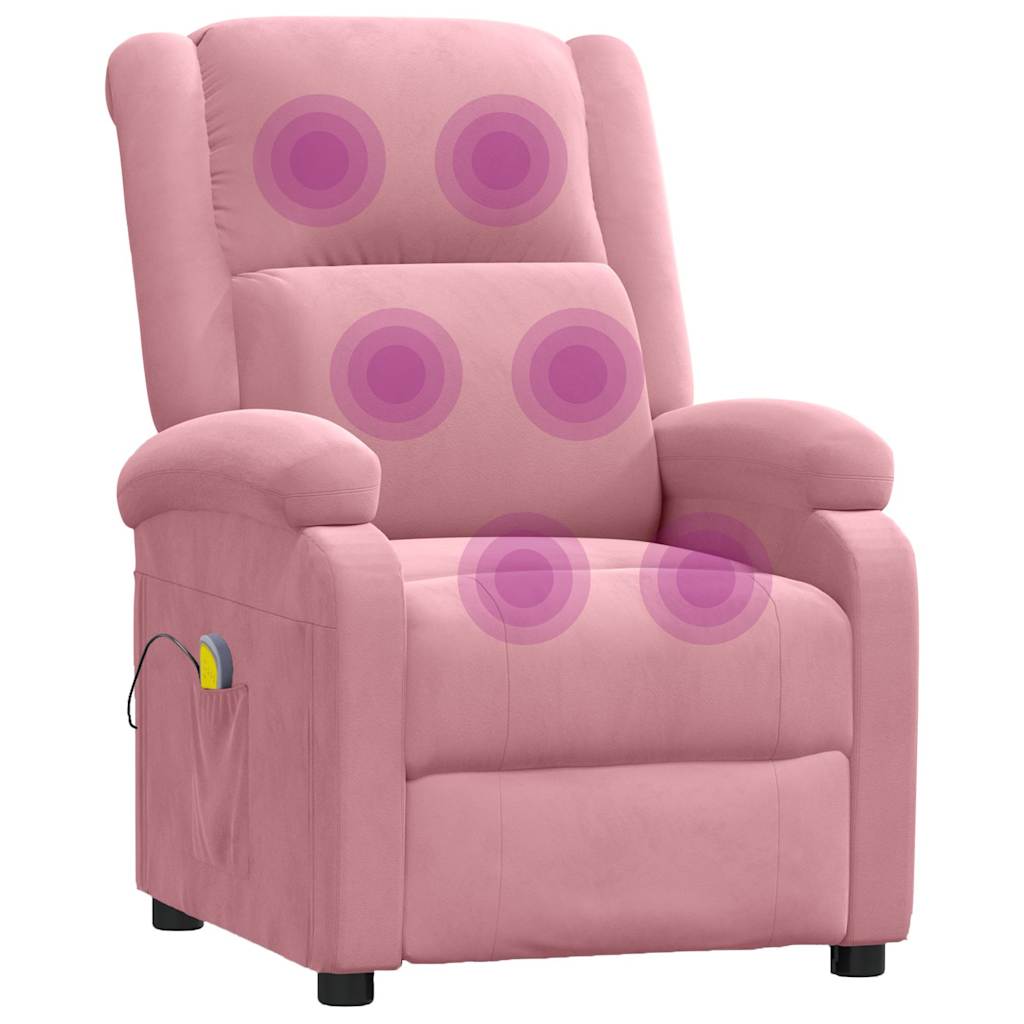 Rózsaszín bársony masszázsfotel 7