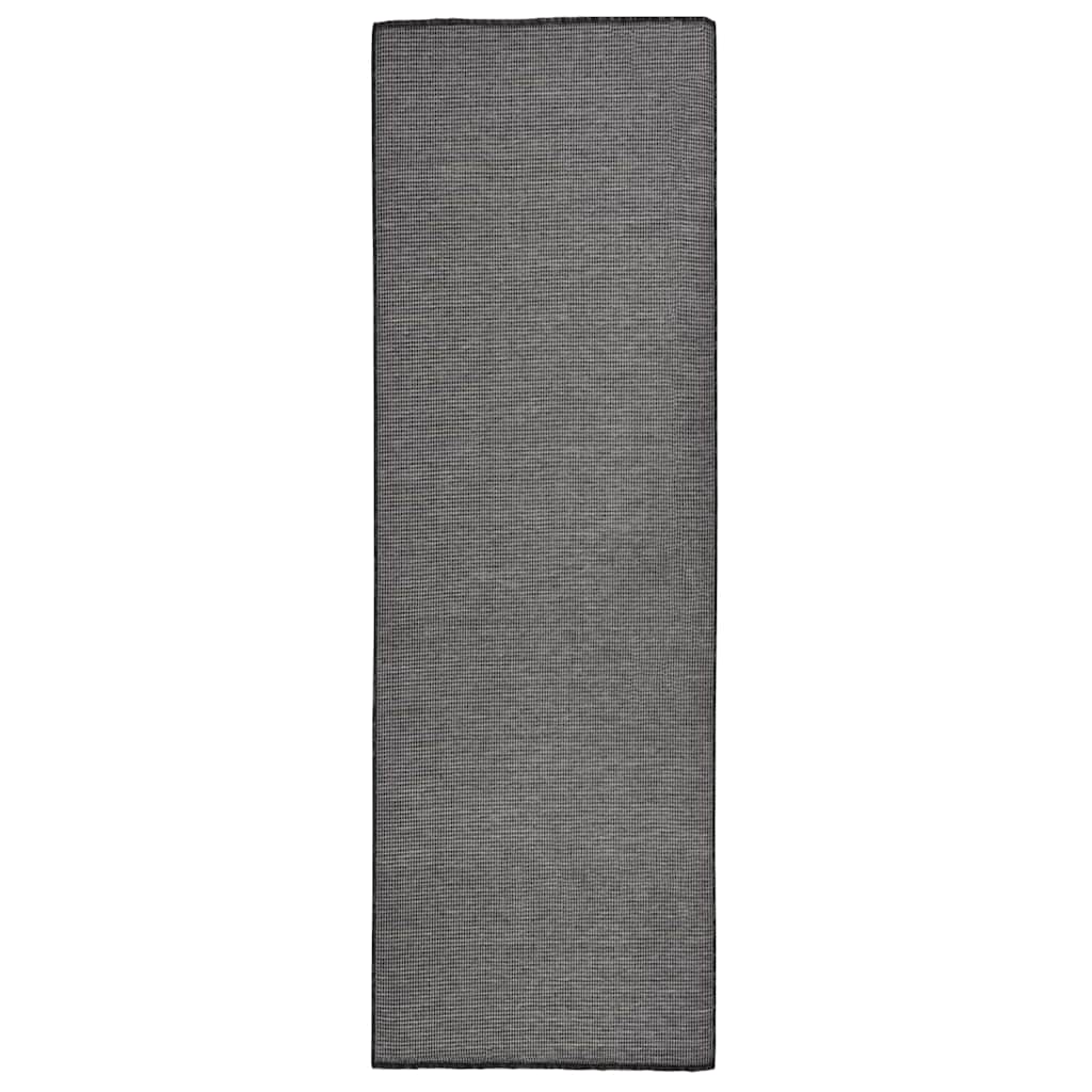 Szürke lapos szövésű kültéri szőnyeg 80 x 250 cm