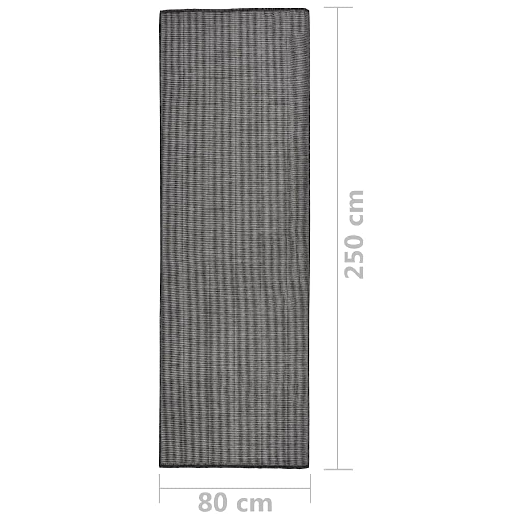 Szürke lapos szövésű kültéri szőnyeg 80 x 250 cm 6
