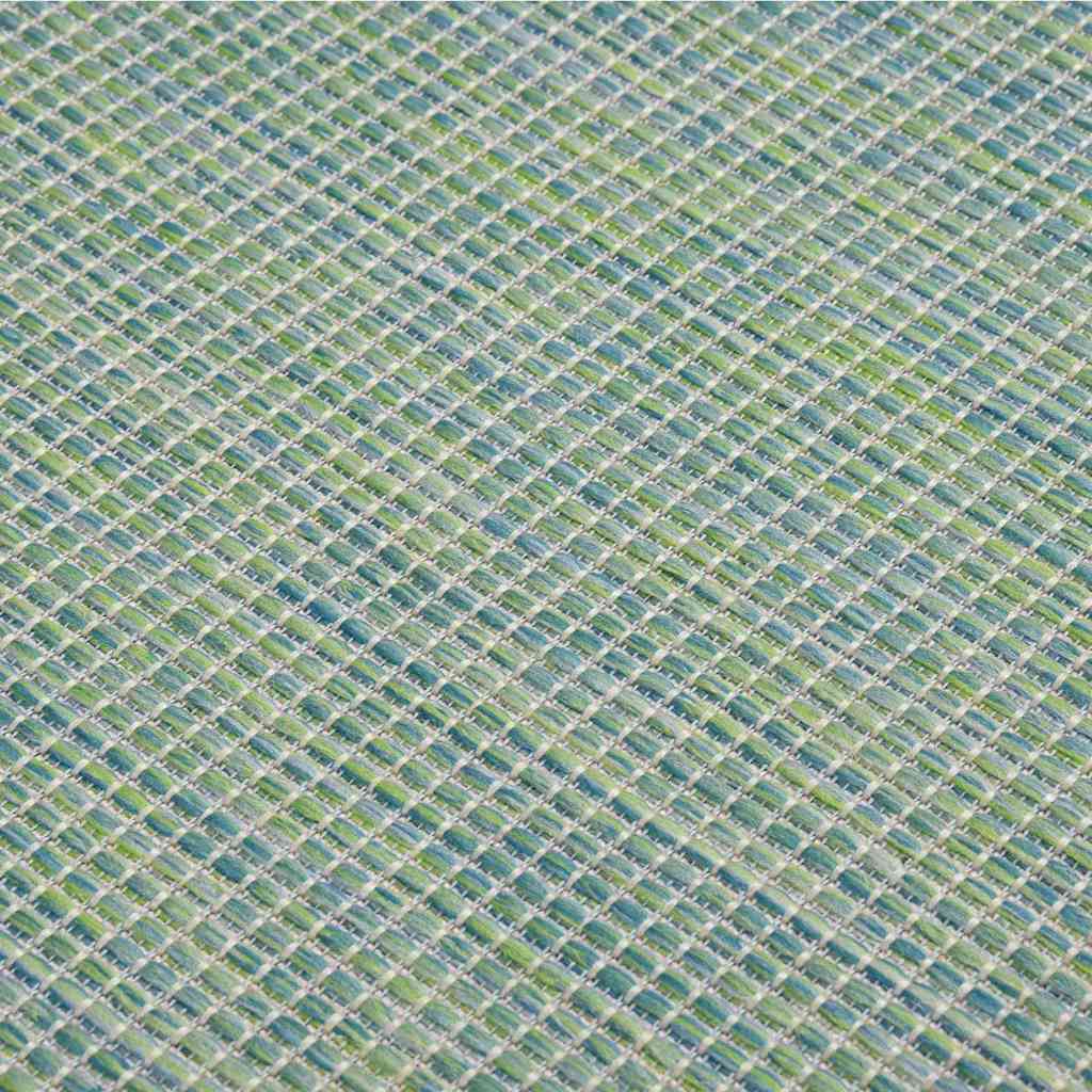 Türkizkék lapos szövésű kültéri szőnyeg 100 x 200 cm 5