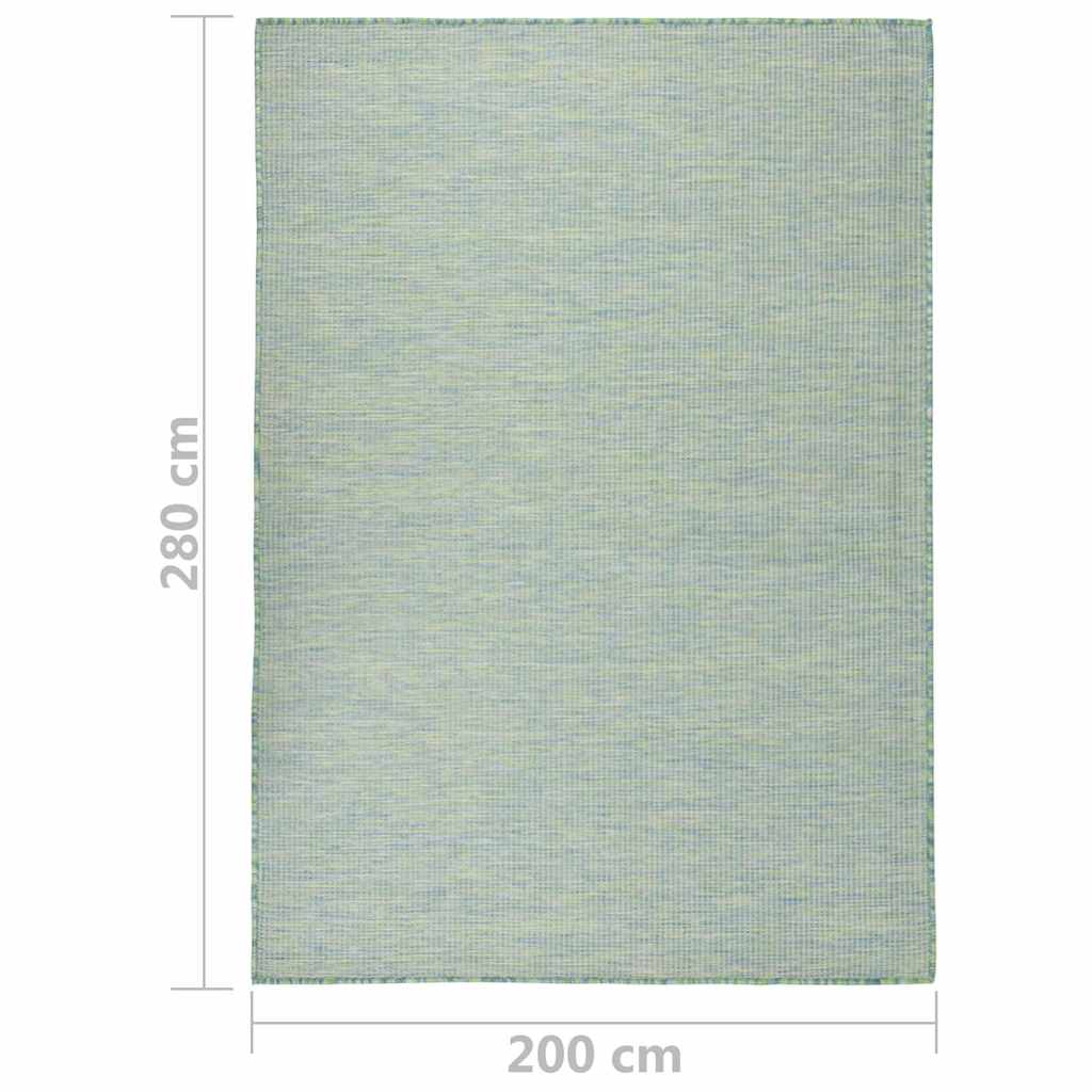 Türkizkék lapos szövésű kültéri szőnyeg 200 x 280 cm 6