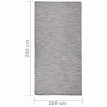 Barna-kék lapos szövésű kültéri szőnyeg 100 x 200 cm 6