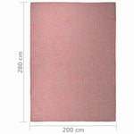 Piros lapos szövésű kültéri szőnyeg 200 x 280 cm 6