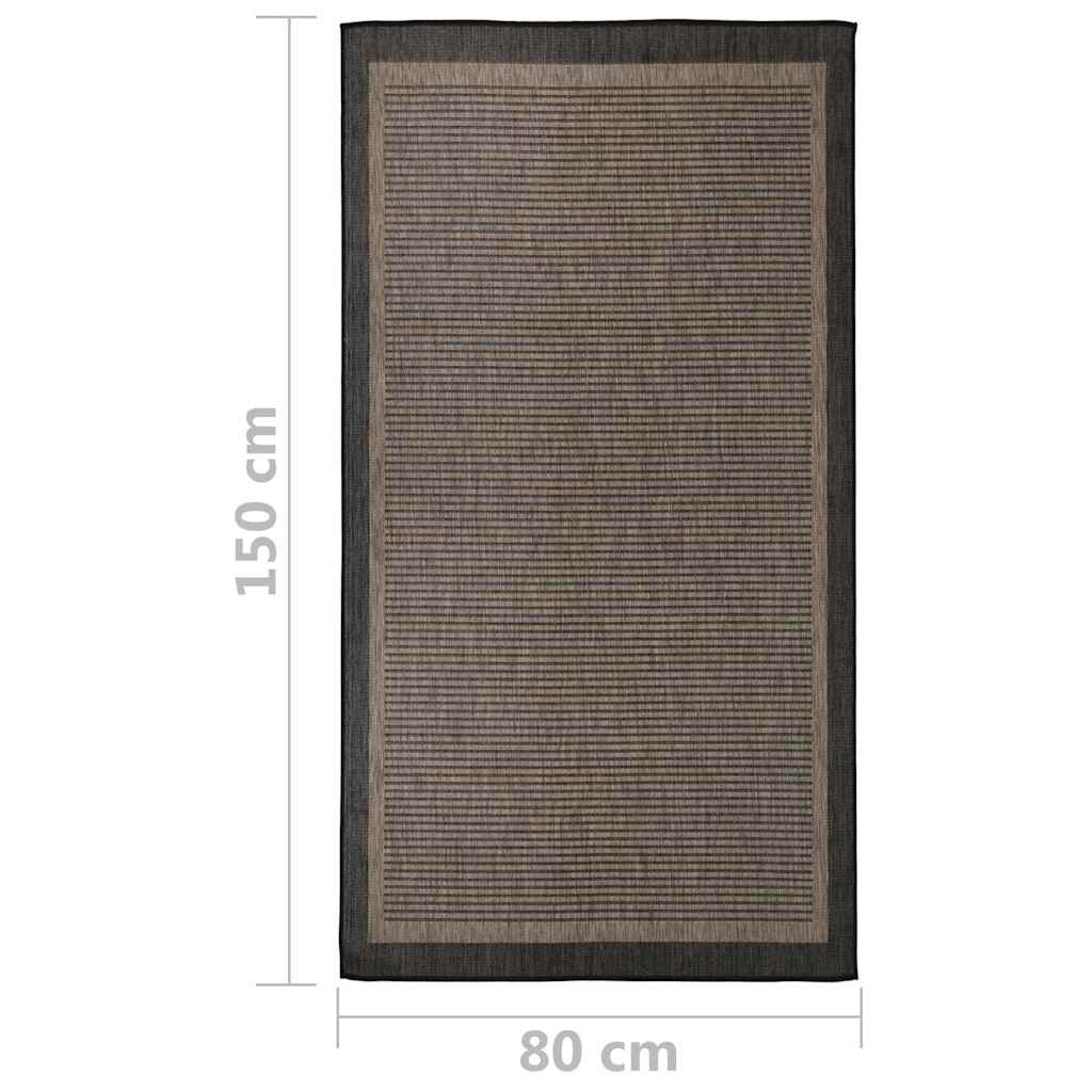 Sötétbarna lapos szövésű kültéri szőnyeg 80 x 150 cm 6
