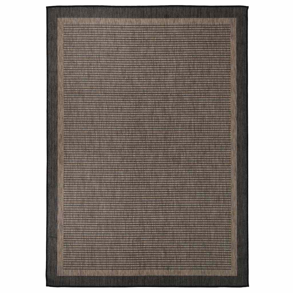 Sötétbarna lapos szövésű kültéri szőnyeg 200 x 280 cm
