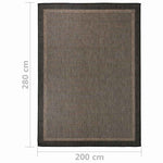 Sötétbarna lapos szövésű kültéri szőnyeg 200 x 280 cm 6