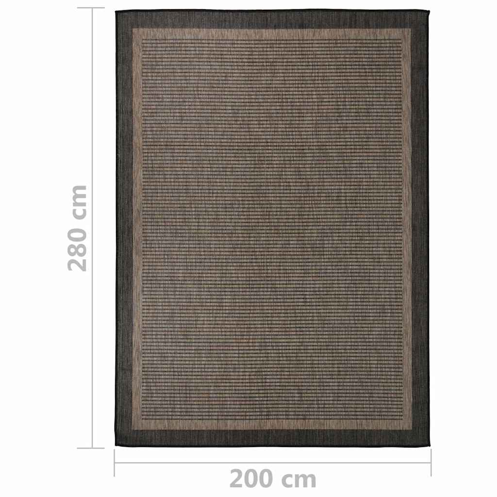 Sötétbarna lapos szövésű kültéri szőnyeg 200 x 280 cm 6