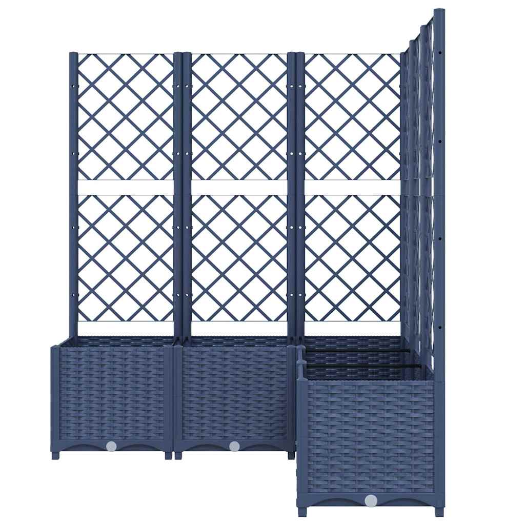Kékszürke PP rácsos kerti ültetőláda 120 x 120 x 136 cm 3