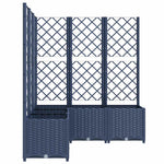 Kékszürke PP rácsos kerti ültetőláda 120 x 120 x 136 cm 4