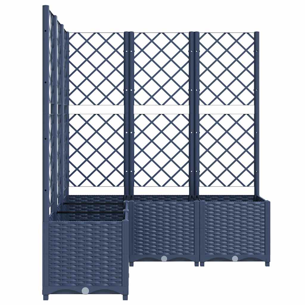 Kékszürke PP rácsos kerti ültetőláda 120 x 120 x 136 cm 4