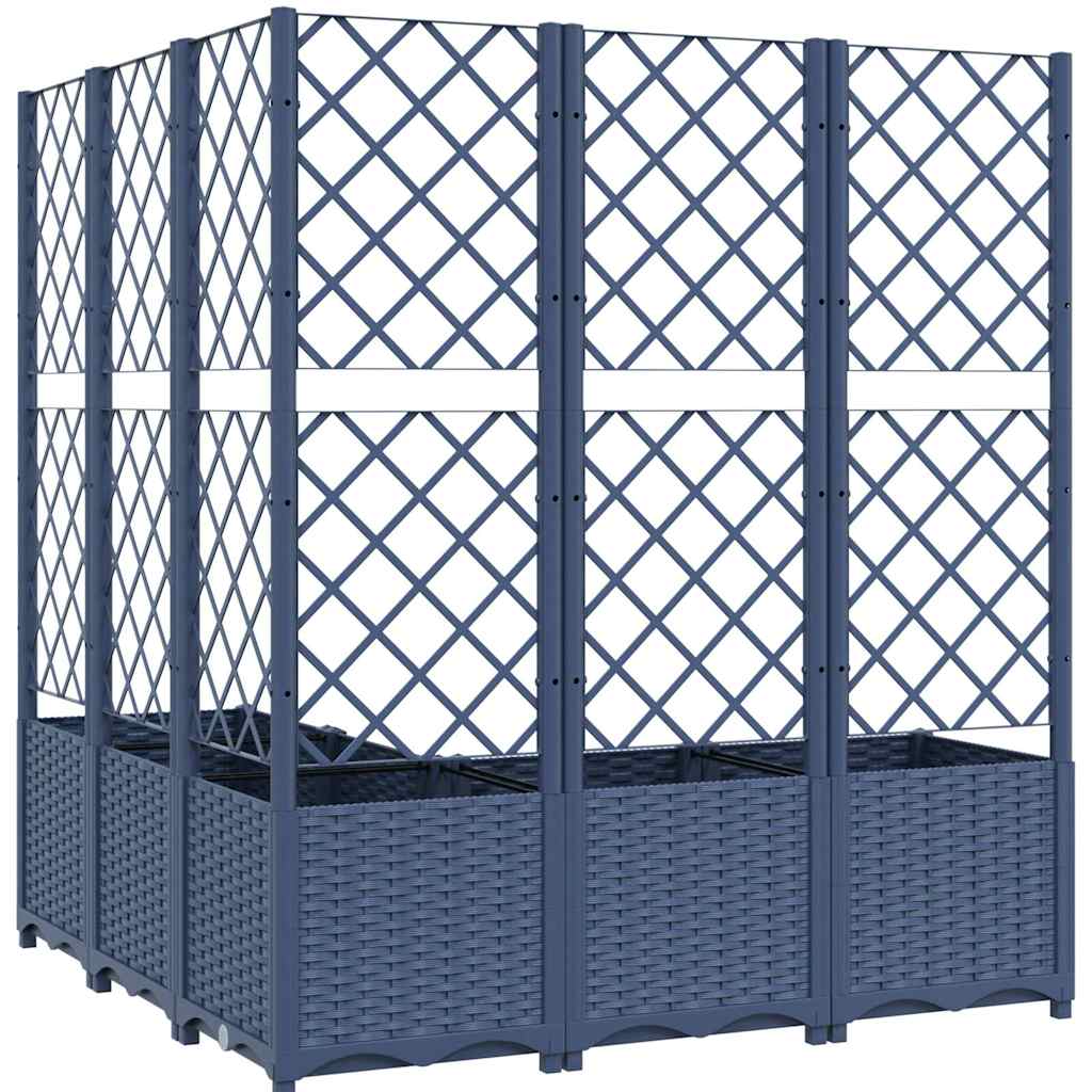 Kékszürke PP rácsos kerti ültetőláda 120 x 120 x 136 cm 5
