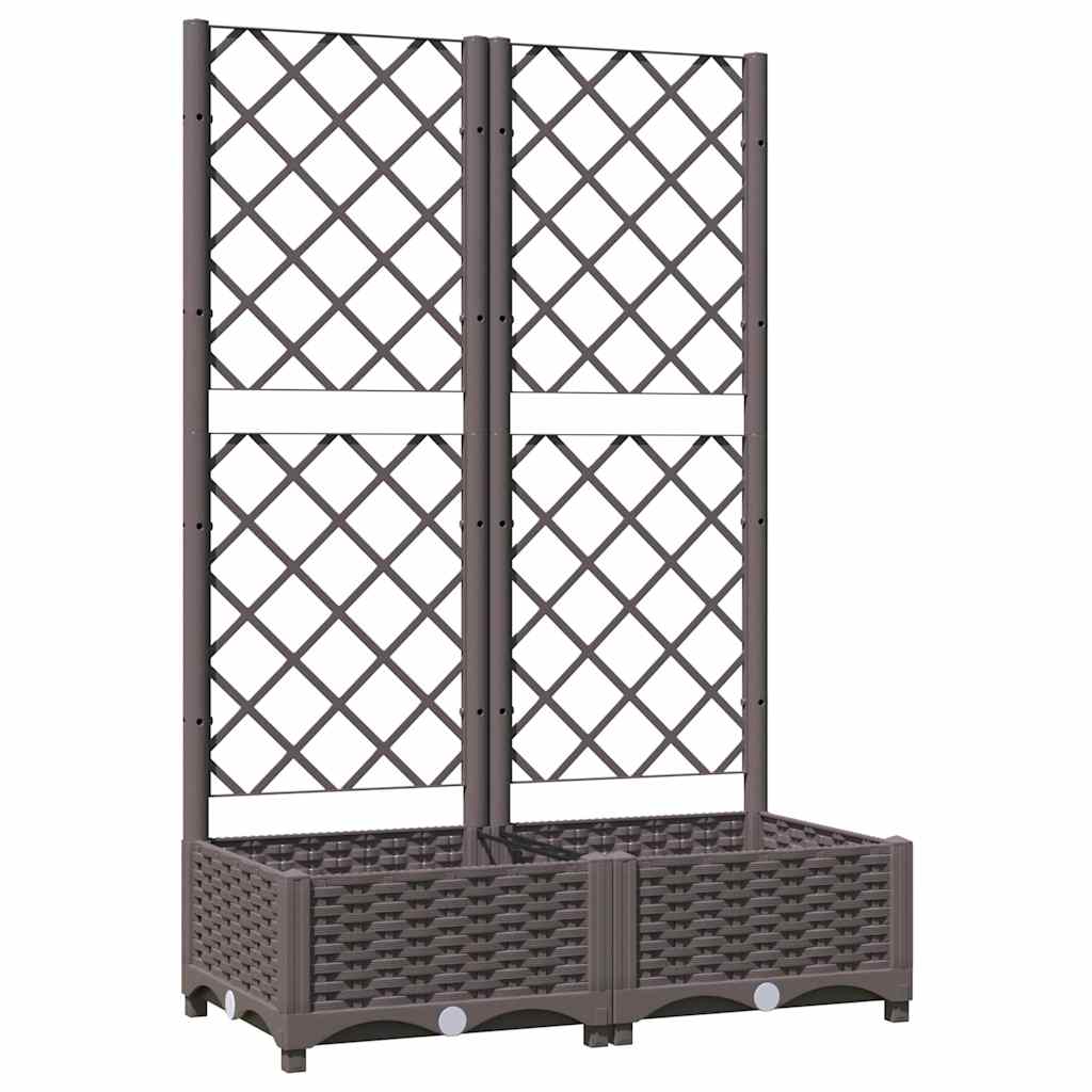 Barna polipropilén rácsos kerti ültetőláda 80 x 40 x 121,5 cm 2