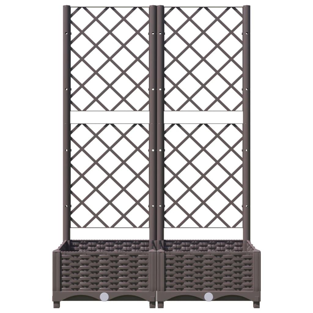 Barna polipropilén rácsos kerti ültetőláda 80 x 40 x 121,5 cm 3