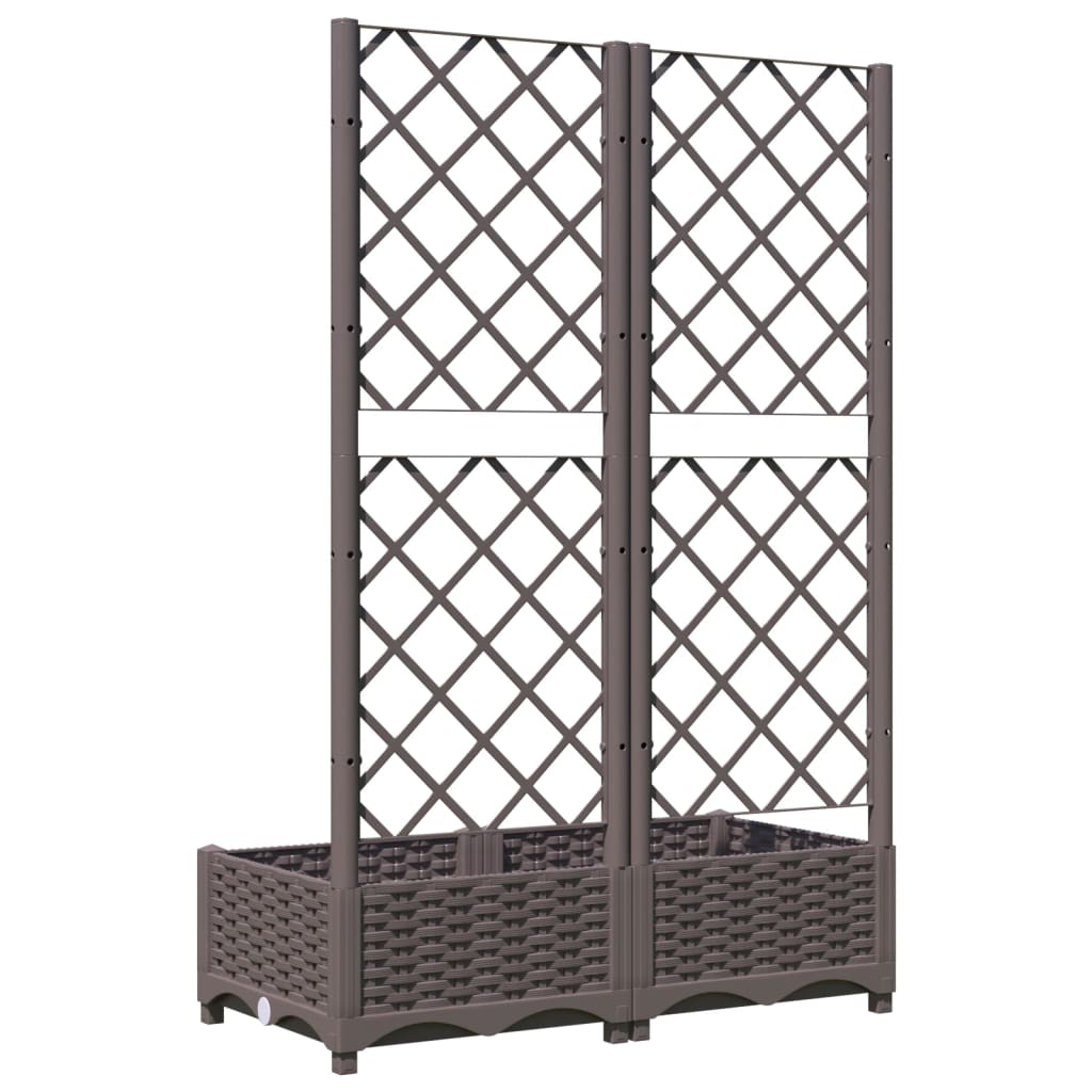 Barna polipropilén rácsos kerti ültetőláda 80 x 40 x 121,5 cm 4