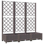 Barna PP kerti virágláda ráccsal 120 x 40 x 121,5 cm 2