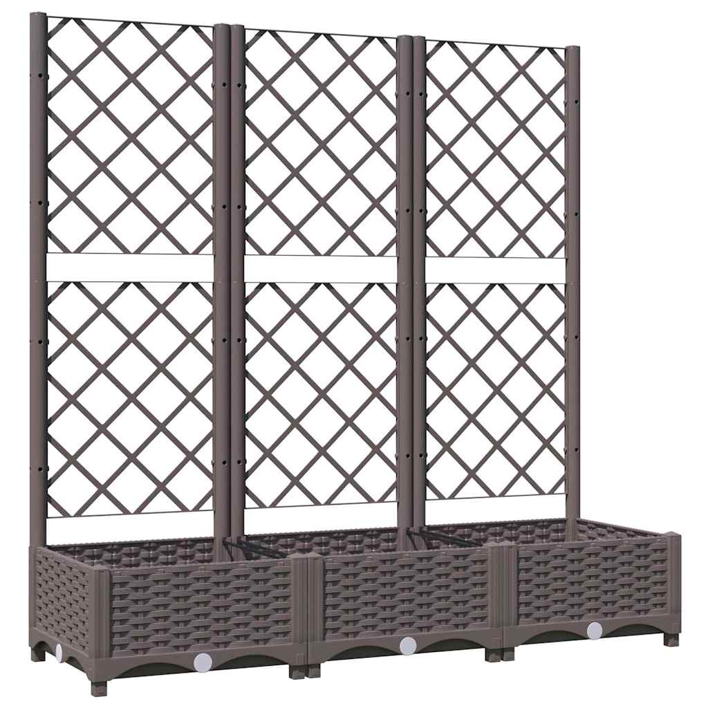 Barna PP kerti virágláda ráccsal 120 x 40 x 121,5 cm 2