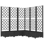 Fekete polipropilén rácsos kerti ültetőláda 120 x 120 x 121,5cm 2