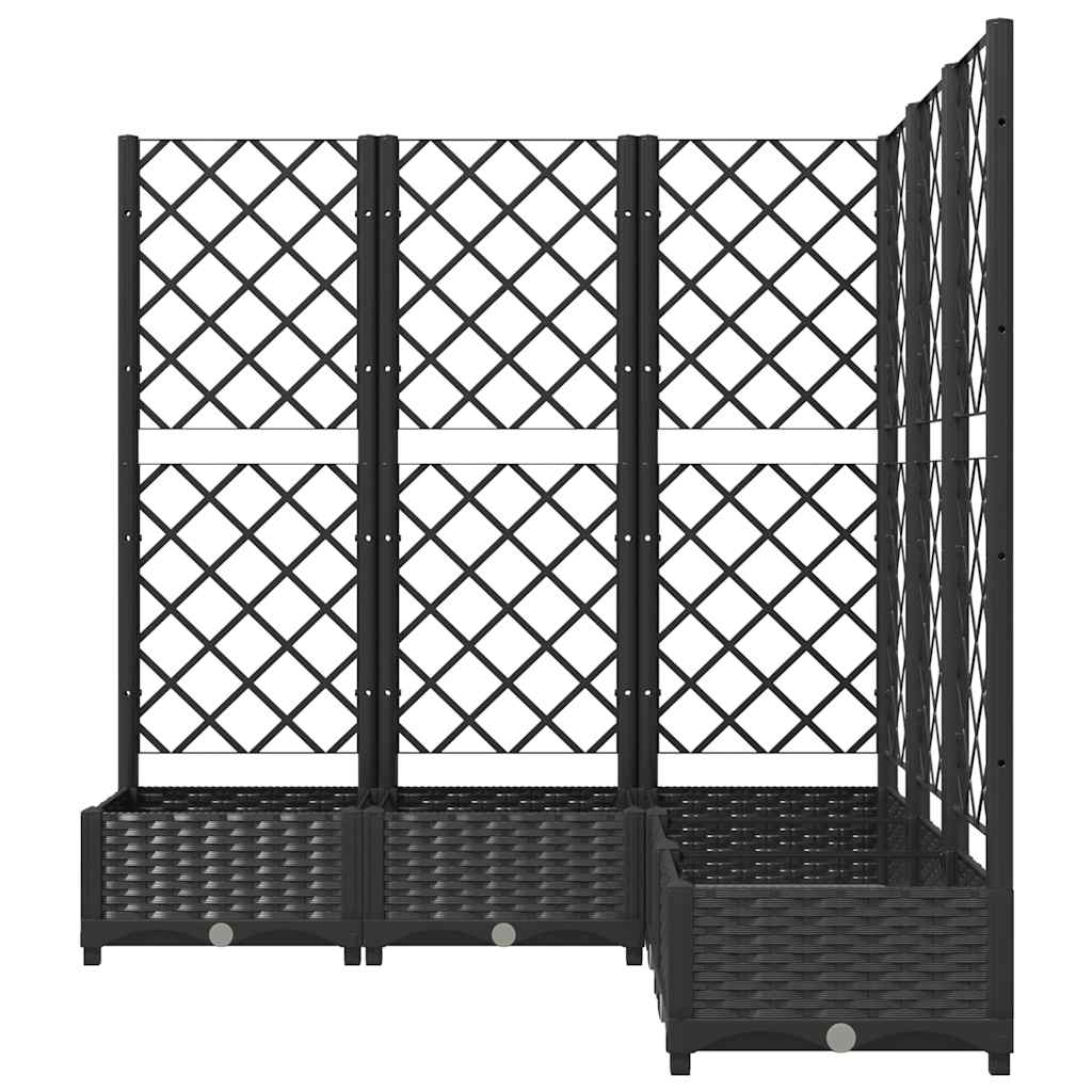 Fekete polipropilén rácsos kerti ültetőláda 120 x 120 x 121,5cm 4