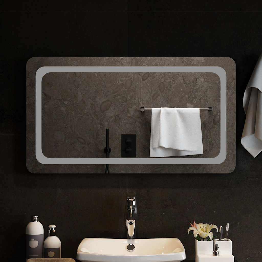 LED-es fürdőszobatükör 90x50 cm 3
