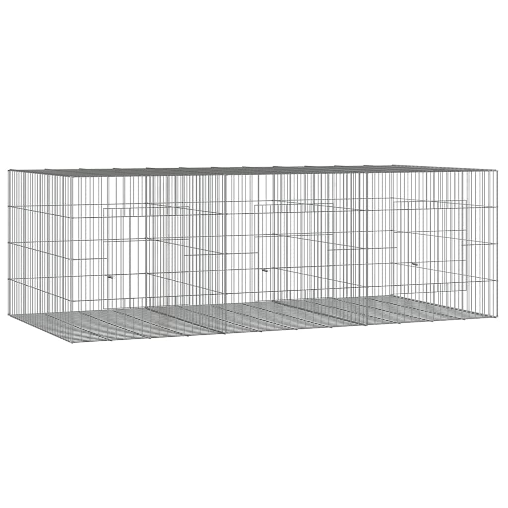 3 paneles horganyzott vas nyúlketrec 163 x 79 x 54 cm 2