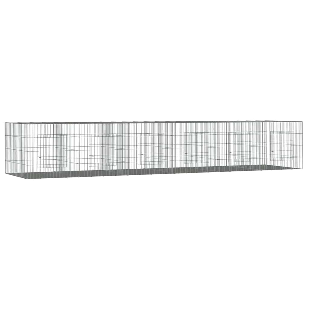 6 paneles horganyzott vas nyúlketrec 327x79x54 cm 2