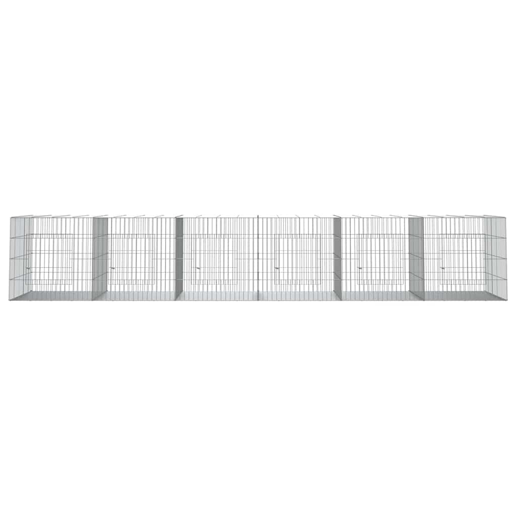 6 paneles horganyzott vas nyúlketrec 327x79x54 cm 3