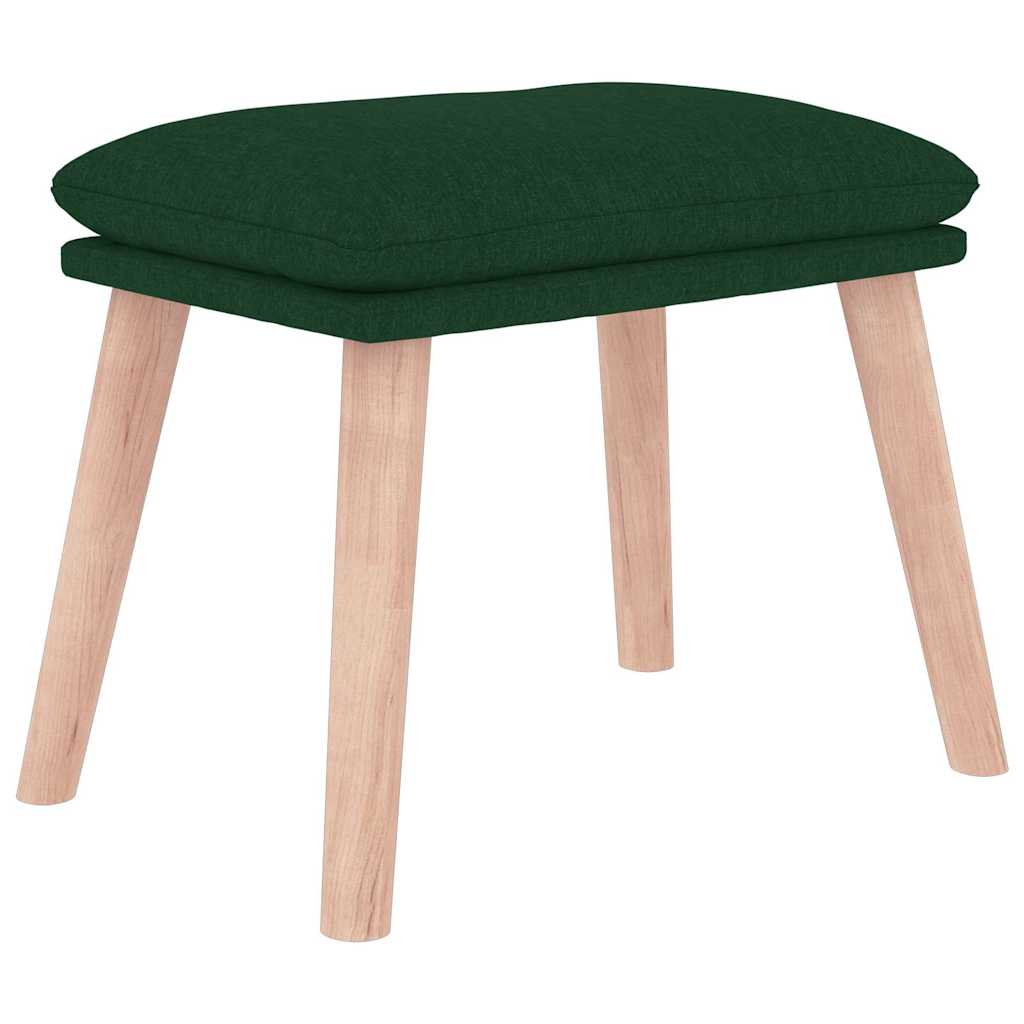 Sötétzöld szövet pihenőfotel lábtartóval 5