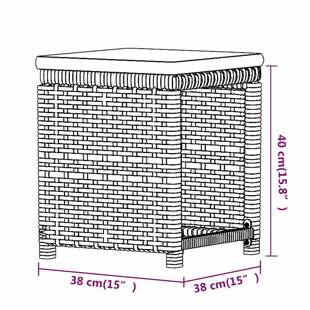 6 részes szürke polyrattan kerti ülőgarnitúra párnákkal 9