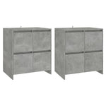 2 db betonszürke forgácslap tálalószekrény 70 x 41 x 75 cm 2
