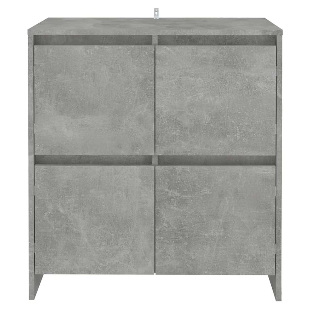 2 db betonszürke forgácslap tálalószekrény 70 x 41 x 75 cm 3