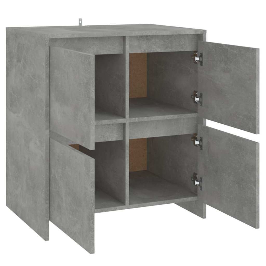 2 db betonszürke forgácslap tálalószekrény 70 x 41 x 75 cm 6