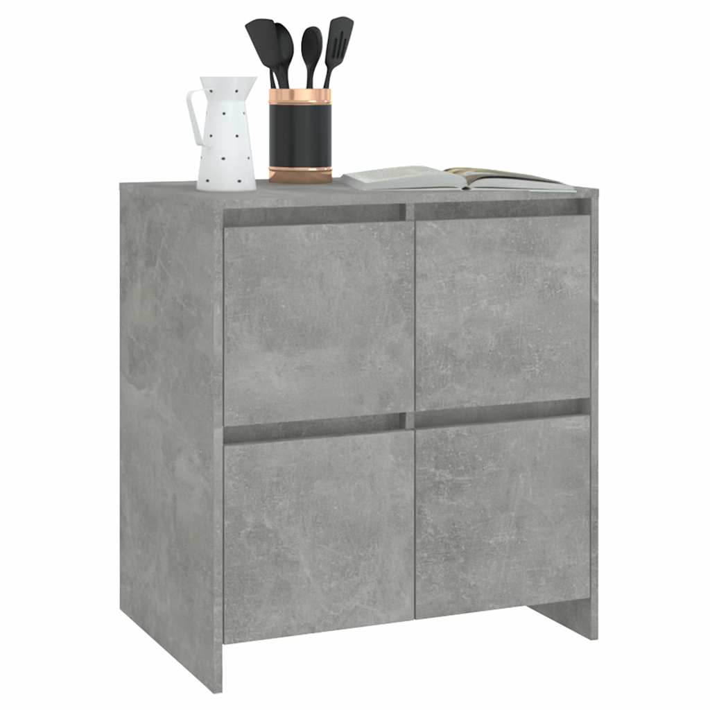 2 db betonszürke forgácslap tálalószekrény 70 x 41 x 75 cm 7