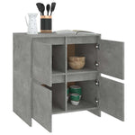 2 db betonszürke forgácslap tálalószekrény 70 x 41 x 75 cm 8