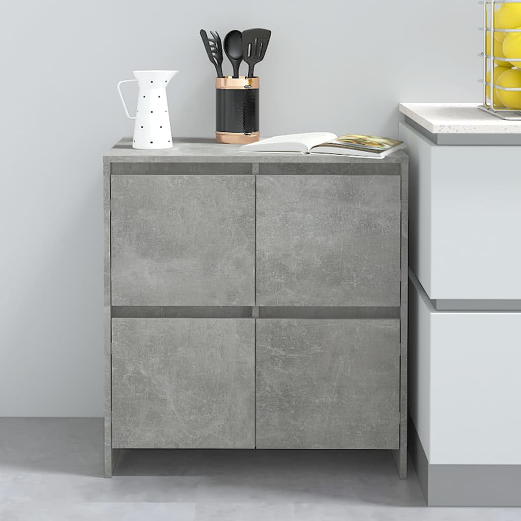 2 db betonszürke forgácslap tálalószekrény 70 x 41 x 75 cm 9