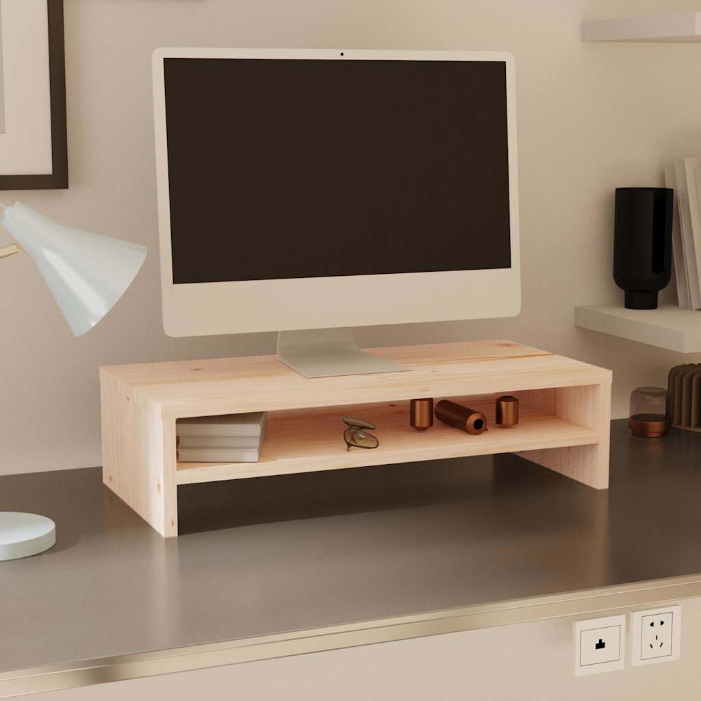 Tömör fenyőfa monitorállvány 50 x 24 x 13 cm