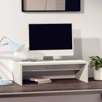 Fehér tömör fenyőfa monitorállvány 50x27x15 cm 3