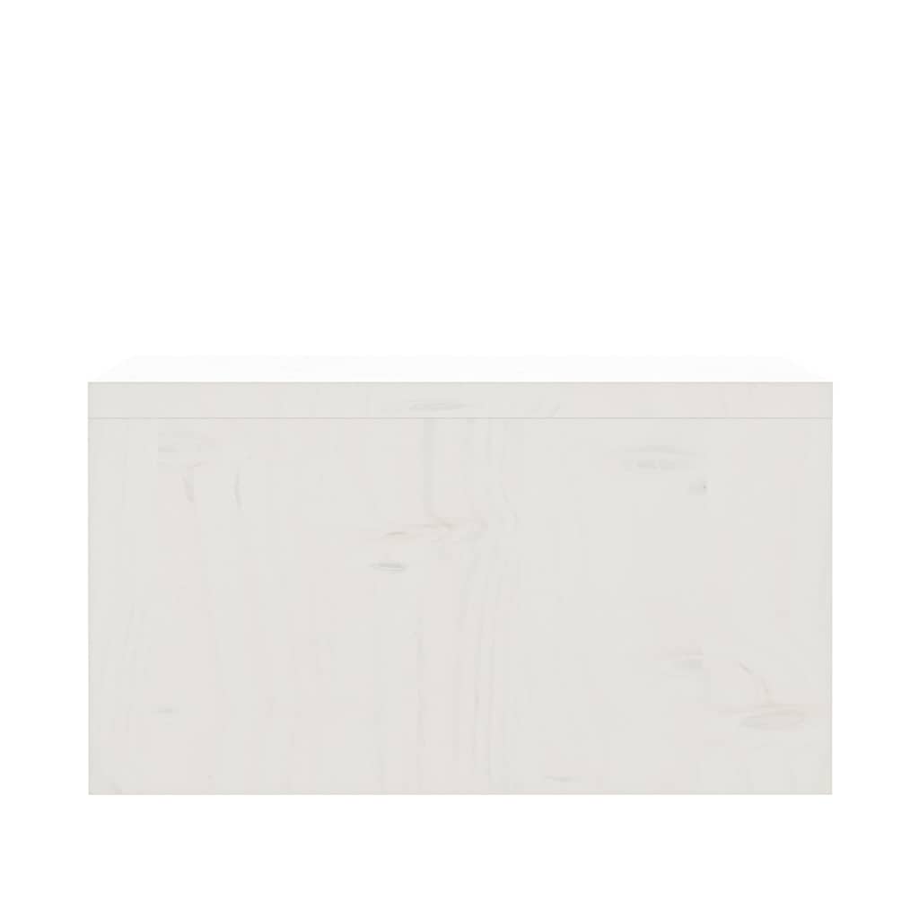 Fehér tömör fenyőfa monitorállvány 50x27x15 cm 6
