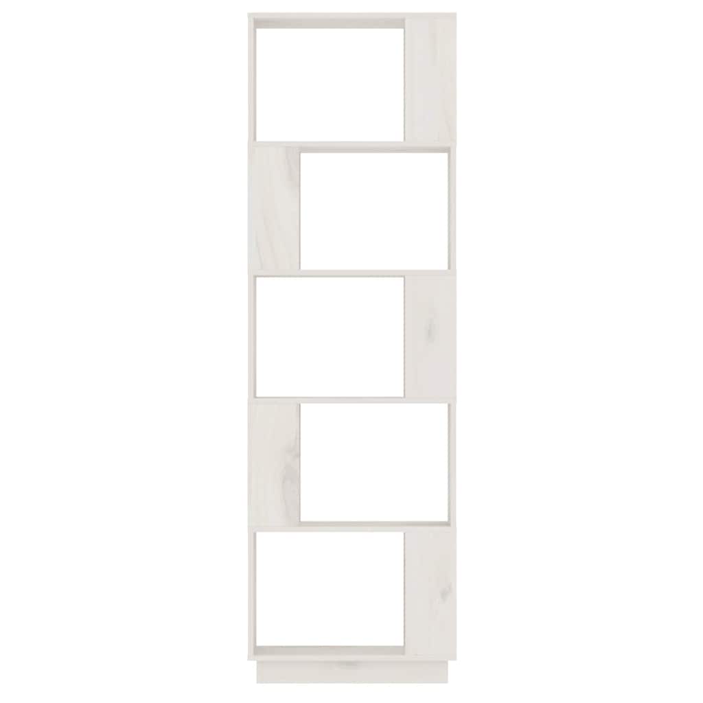 Fehér tömör fenyőfa könyvszekrény/térelválasztó 51x25x163,5 cm 5