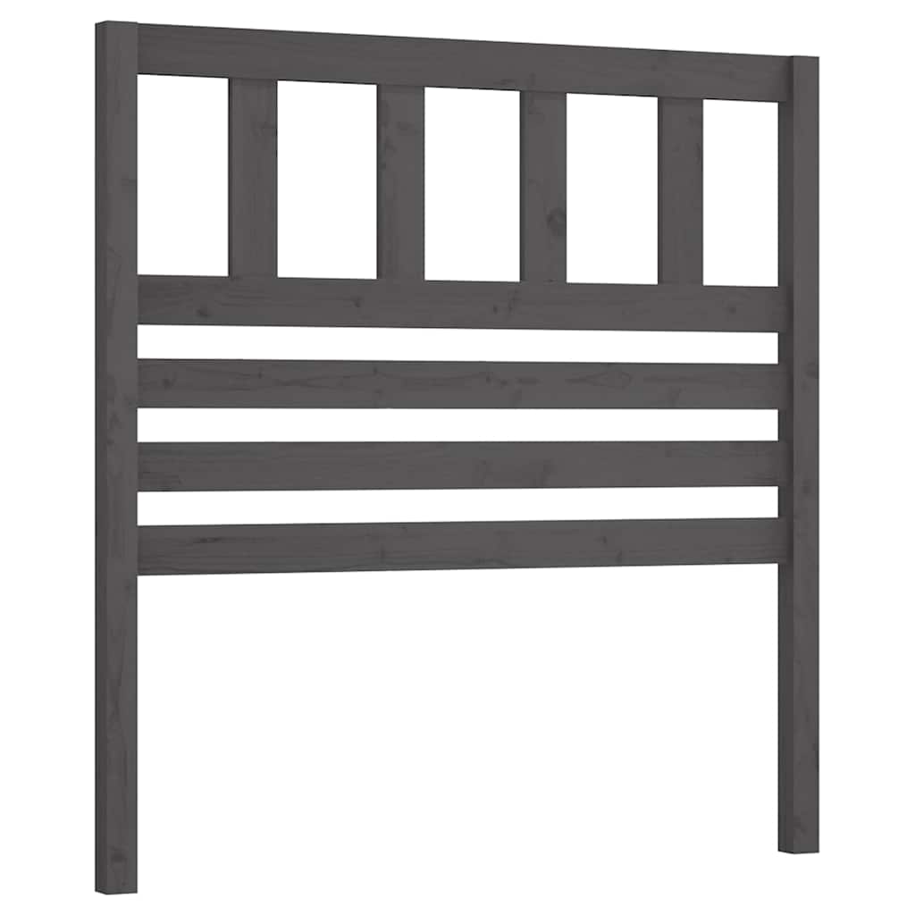 Szürke tömör fenyőfa ágyfejtámla 106 x 4 x 100 cm 2
