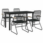 5 részes fekete PVC rattan kerti étkezőgarnitúra 3